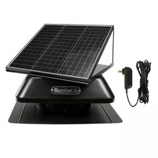 40-Watt Hybrid Solar/Electric Powered Roof Mount Attic Fan with Included Inverte picture
