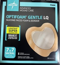 Medline Optifoam Gentle LQ Foam Sacral Dressing 7 x 7 in 5/Bx MSC2377EP Exp 2025 picture