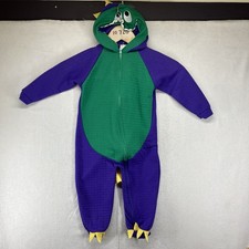 Vintage BabyGro Green Purple Dinosaur Bodysuit Jumper Size 2 Costume Made in USA picture