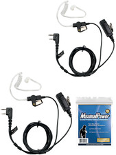 MaximalPower 2PK Surveillance Headset Earpiece PTT Mic for KENWOOD 2-Way Radio picture