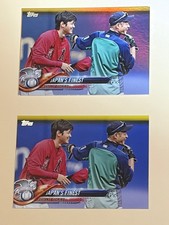 2018 Topps Update Shohei Ohtani Ichiro Suzuki #US153 Rainbow Foil and base picture