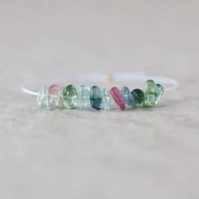 4-6mm Rare Afghan AAA Multi Color Tourmaline Beads Chip Nugget Sticks Smooth DIY picture
