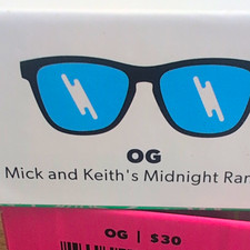 goodr OG Mick and Keith's Midnight Ramble Sunglasses Black/Blue Mirrored Men picture