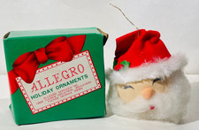 Vintage Christmas Allegro Russ Berrie Santa CLAUS Cloth Ornament With Box picture