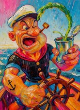 Popeye the Sailor Man Art Card Print PZ Signed /30 picture