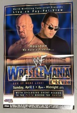 Wrestlemania 17 X-Seven - Official PPV WWF Poster Steve Austin The Rock - 27x39 picture