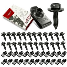 50 Pcs Automotive Body Bolts And U Nut Clips Kit Fender Bumper Fasteners Set New picture