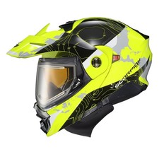 SCORPION EXO-AT960 COLD WEATHER HELMET HI-VIS ELECTRIC SHIELD SIZE LARGE picture
