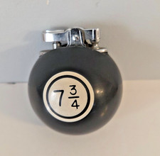 Vintage 7 3/4 Black Pool Ball Table Lighter with Removable Insert picture
