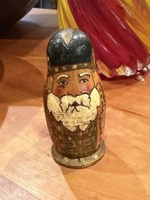 EARLY 1900S SOVIET UNION WOOD HAND CARVED MATRYOSHKA MATCH BOX 3.5