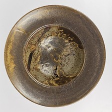 Signed Vintage Studio Art Pottery Rustic Brown Speckled Glaze Stoneware Bowl picture