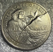 2022-P America the Beautiful Quarter 25C  Wilma Mankiller ERROR coin picture