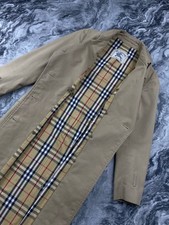 Vintage Burberrys London Trench Coat Nova Check 90s Women Size S  Beige picture