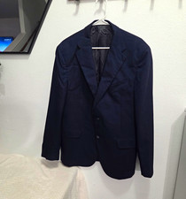 Joseph Abboud Navy Solid Sports Jacket 42R Marzotto Wool 2-Button Notch picture
