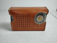 1960'S Vintage General Electric Blue P-806A AM Radio Untested Leather Case Rare picture