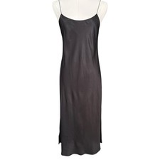 Helmut Lang Midi Slip Dress Black Washed Cupro Size XS picture