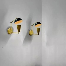 Wall Sconce Mid Century 1950s Italian Light Brass Beautiful Stilnovo Lamp picture