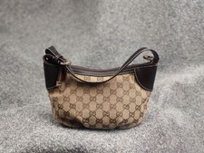 Vintage Gucci pochette GG monogram mini pouch bag authentic beige-brown canvas picture