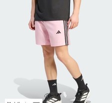 Adidas Mens Train Shorts 7”SMALL Pink Black Climacool Zip Pockets MESSI $35.00 picture