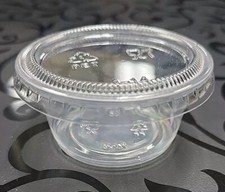 2 oz Plastic Clear Portion Cups Sauce Souffle Cup With Lids (Set  Of 125) picture