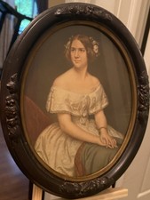 Vintage Jenny Lind Lithograph Oval, Ornate Antique Frame 12.5” X 10.75” X 1.25”. picture