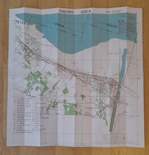 1944 Sword Ouistreham Beach Defences Fac Similique Repro GB US WW2 Para Card picture