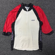 Vintage Hind Performance White Stretch Zip Up Cycling Shirt Mens Sz L picture