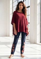 Roaman's Women's Plus Size Knit Ruana Poncho picture