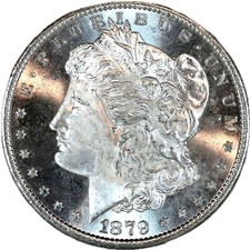 Brilliant GEM Uncirculated $1 1879-S Morgan US Silver Dollar 90% BU WHITE picture