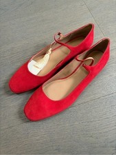 NWT Dôen Geraldine Mary Janes in Red Suede Euro 41 Women’s 10–10.5 Doen picture