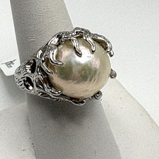 JTV Sterling Silver Ring Large Cultured Pearl Size 8 Genusis Branches Nature picture