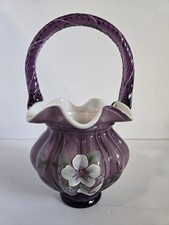 Fenton Family Signature Series Plum Overlay Sweetbriar Basket picture