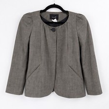 Isabel Marant Jacket Womens 2 Grey Cotton Linen Puff Shoulder Parisian  Medium picture