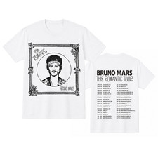 Vintage Graphic Tee Bruno Mars Tribute Tour Concert Unisex Casual Reprint picture