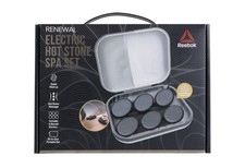 Reebok Renewal Electric Hot Stone Spa Set 6 Basalt Massage Stones Portable Case picture