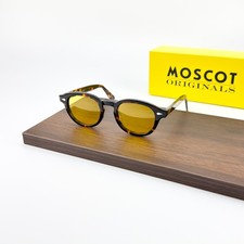Moscot Lemtosh Tortoise Frame Yellow Lens Sunglasses Handmade 49 Size w/ Case picture