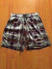 Nahmias Miracle Academy Tie-Dye Silk Satin Drawstring Shorts Blue Purple 7