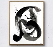 Figurative monochromatic bold acrylic art painting 14X11 Gallery Paper original picture