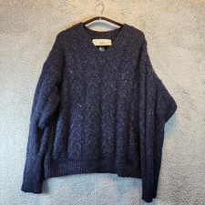 Vintage Gap Sweater Mens XL Blue Wool Cable Knit Pullover Outdoors Warm picture
