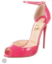 Christian Louboutin Gardnera Patent Open Toe  Ankle Strap Heel Pump 8 picture