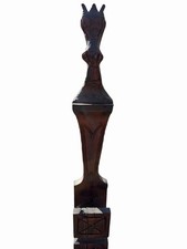 Vintage WITCO Horse Fireplace Tool Holder 47” MCM Tiki Carved Wood Sculpture picture