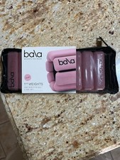 Bala Bangles 1 LB Wrist Ankle Weights Blush Pink Pair w/ Carry Case picture