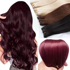 Weave Weft Sew In Hair Extensions 100% Remy Human Hair Double Thick Full Head picture