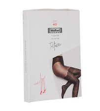 Wolford L58827 Fairly Light/Black Tatum Two-Tone Look Tights 40 Den Size S picture