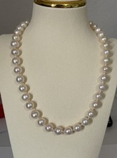 Akoya Cultured Pearls; 7.5-8.5mm - 14k Gold Clasp 15.5” Length Vintage picture