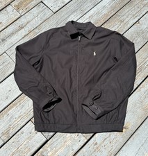 VINTAGE POLO RALPH LAUREN HARRINGTON WINDBREAKER FULL ZIP JACKET 90s BLACK PONY picture
