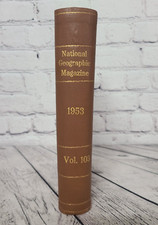 Vintage 1953 / Volume 103 Bound Annual Issues National Geographic Magazine Book picture