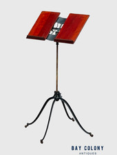 Antique Victorian Cast Iron & Cherry Library Stand - RM Lambie New York picture