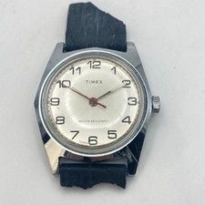 Vintage Timex Sprite Men's Watch 31mm 22519 02480 Silver Tone 1980 Manual Wind picture