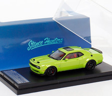 Stance Hunters 1/64 Dodge Challenger SRT Hellcat Green Diecast Car Model picture